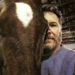 Artist Bob Hackney with horse