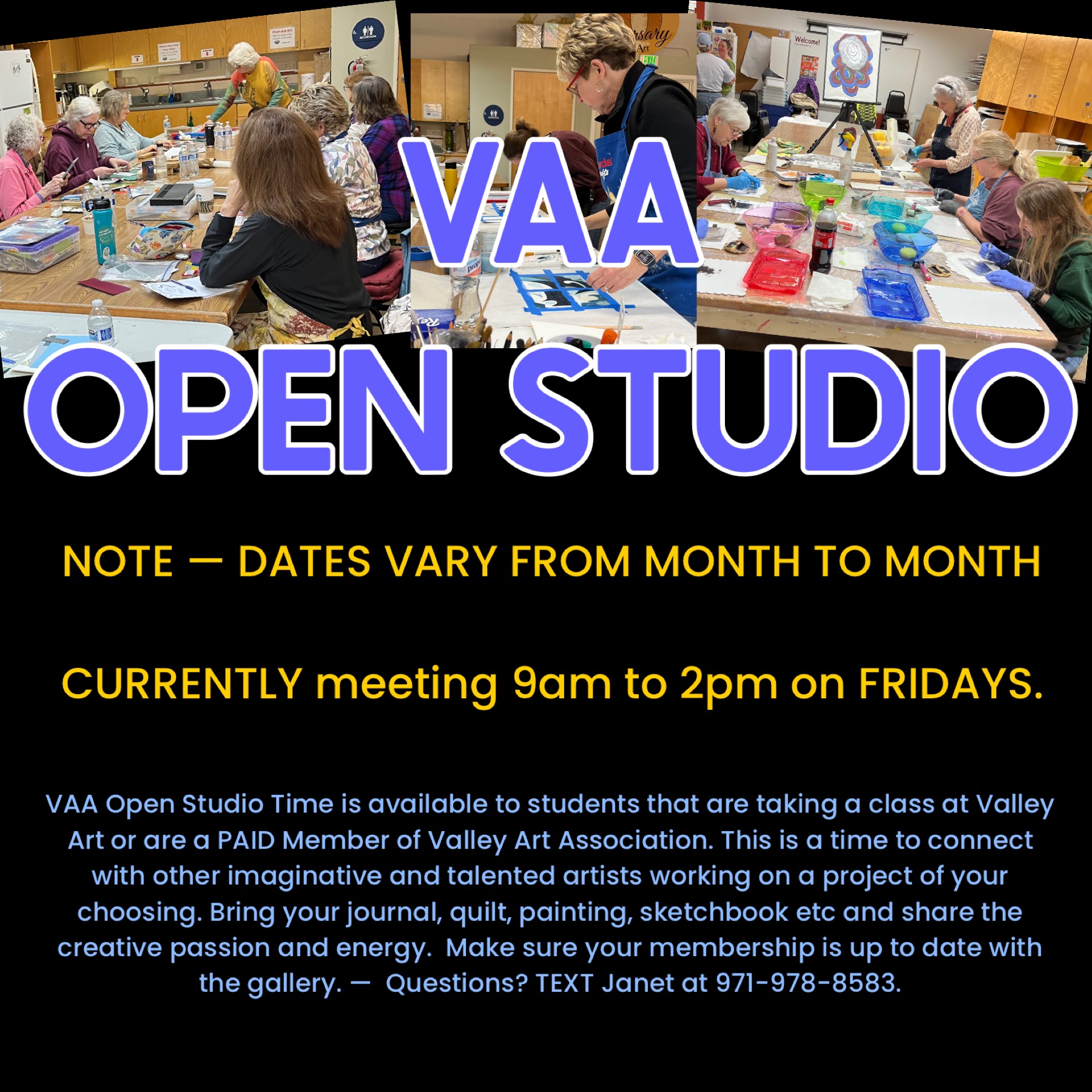 You are currently viewing VAA OPEN STUDIO TIME